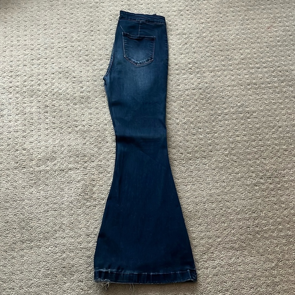 KanCan dark wash super flare jean